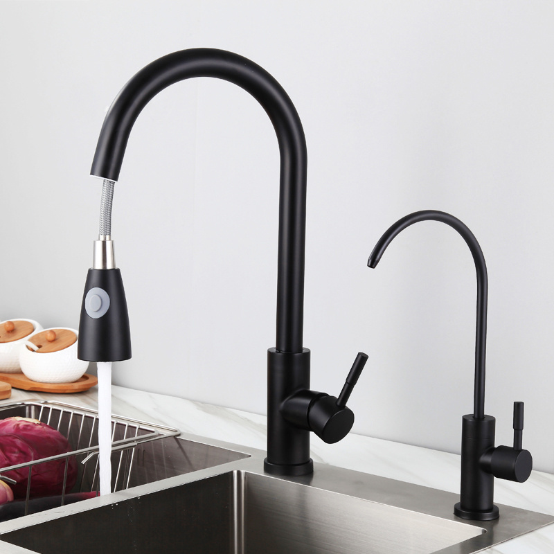 Deao New modern Style 304 Stainless Steel kitchen taps Pull Out down kitchen mixer sink faucet Sink Kitchen Faucets With Sprayer