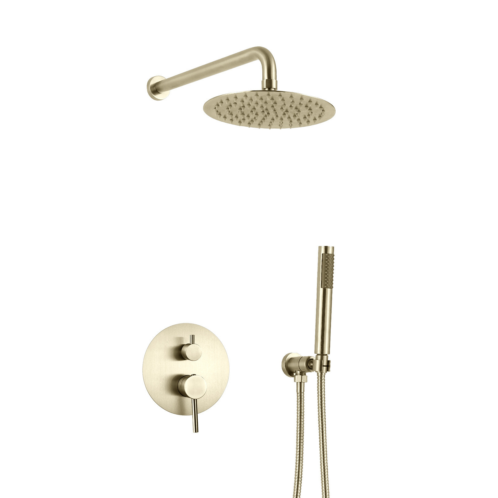 Deao Concealed wall mounted 2 functions hand shower including black bath faucet bathroom showers set