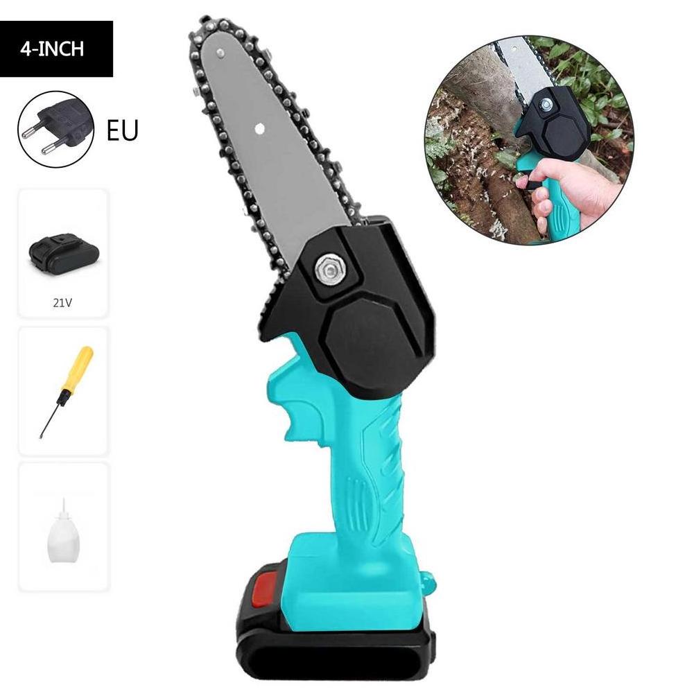 4in Mini Electric Saw Chainsaw 24V For Fruit Tree Woodworking Garden Tools With Battery Hand Held Wood Cutters