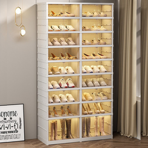 Shoe Rack 9Tier plastic Shoe Storage Cabinet 36 Pair Free Standing crate Plastic Shoes Shelves with wheels