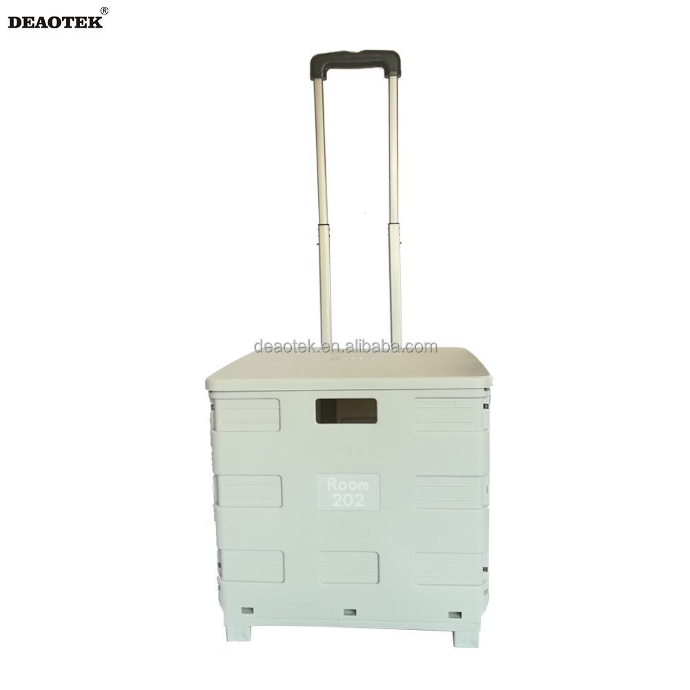 Folding Utility Cart 2 Wheels Rolling Crate Rolling Cart Portable Cart Collapsible Shopping Trolly