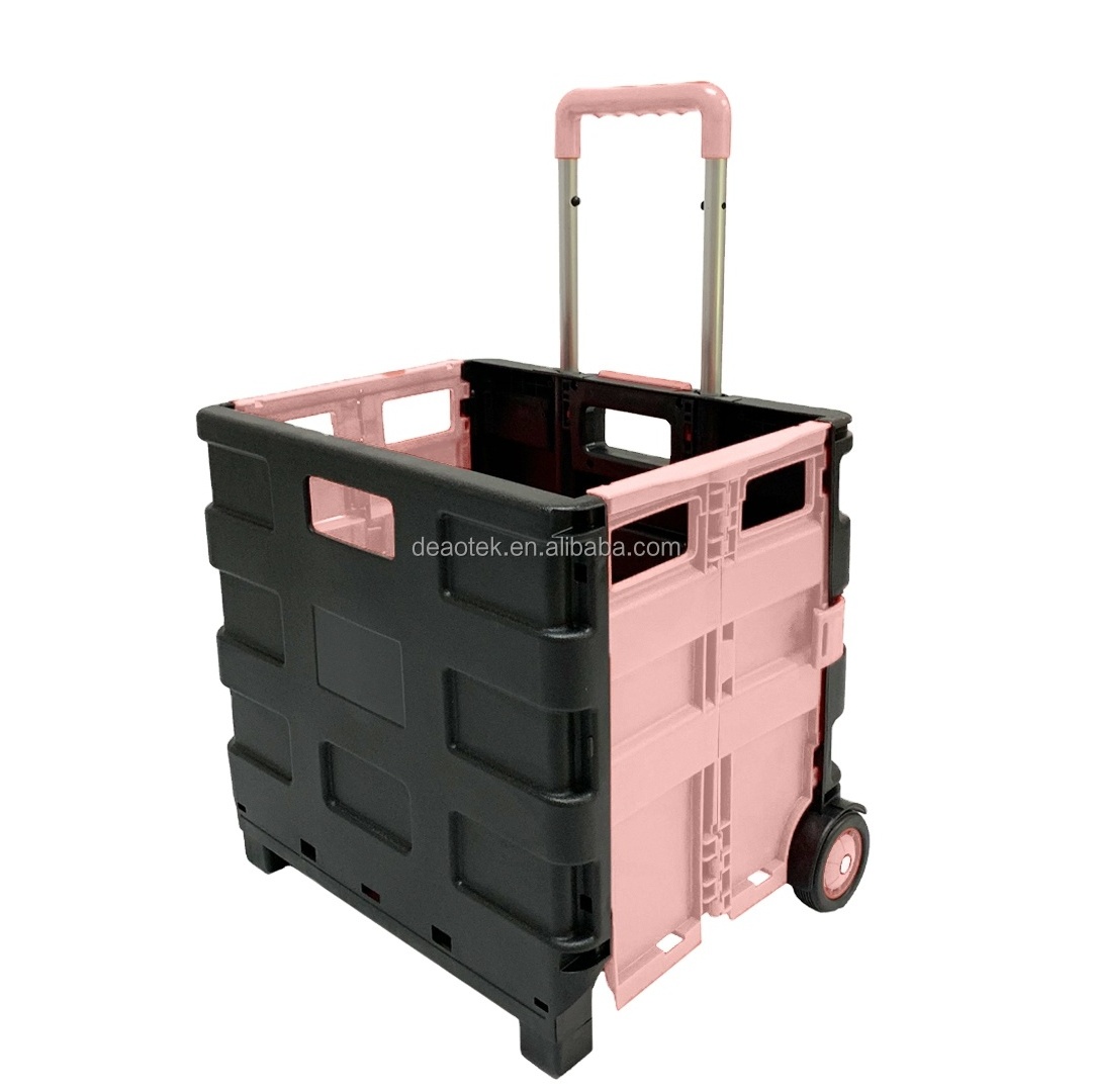 Best Selling Folding Trolley Cart Collapsible Rolling Crate on Wheels for rolling crate