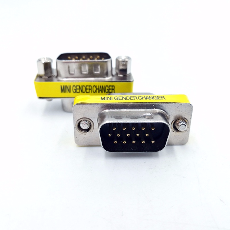 DB9/DB15 MINI Gender Changer adapter RS232 Com D-Sub to Male Female VGA plug connector 9 15pin 1