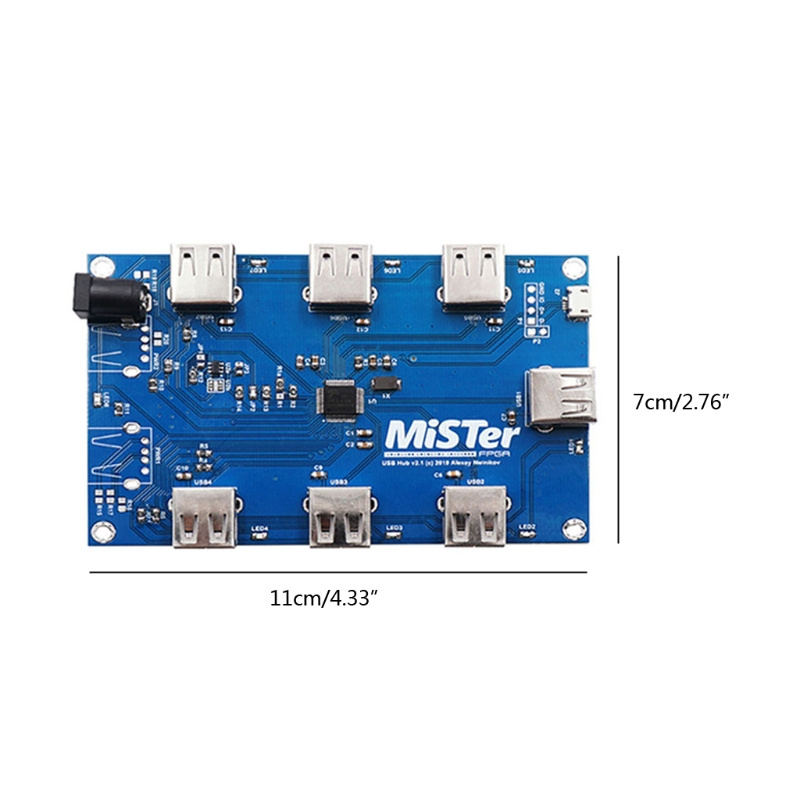 New Manual welding MisTer USB Hub v2.1 board For MisTer FPGA 7 USB Ports