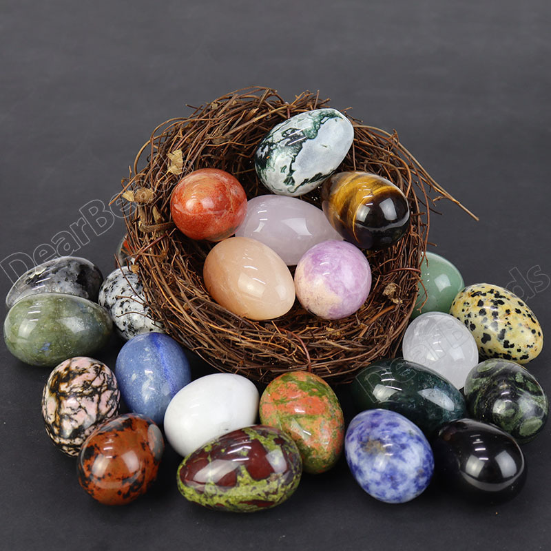 2x3CM wholesale little egg rock polished egg shaped gemstone crystals, small egg beads stone home decoration 20mm 30mm