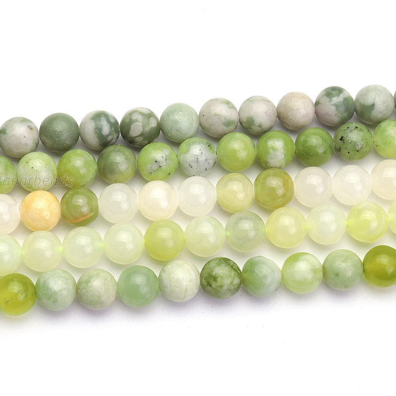 Wholesale Colorful Natural Green Nephrite  Jade Beads Strand For DIY Jewelry Making  6mm 8mm 10mm, 38CM, 15