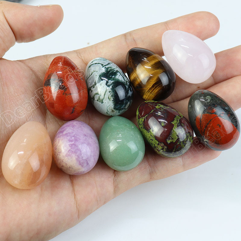 2x3CM wholesale little egg rock polished egg shaped gemstone crystals, small egg beads stone home decoration 20mm 30mm