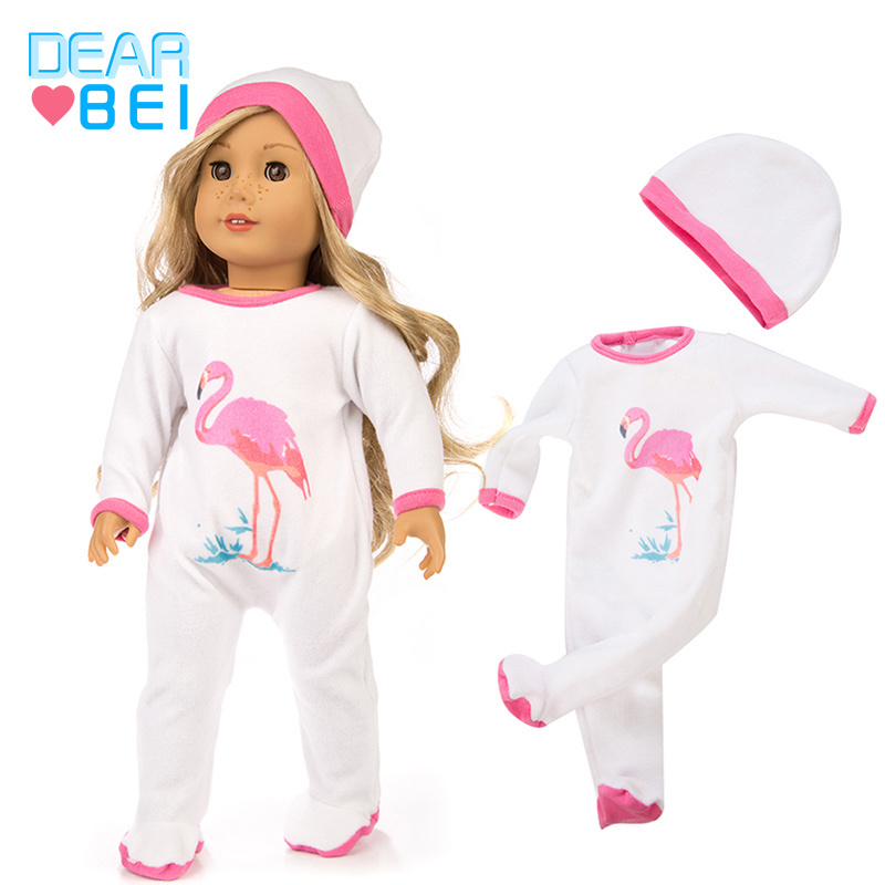 2pcs/set Hat + Jumpsuit Doll Sets Outfit For 43cm Doll Cute Jumpers Rompers 18 Inch Doll Clothes Set