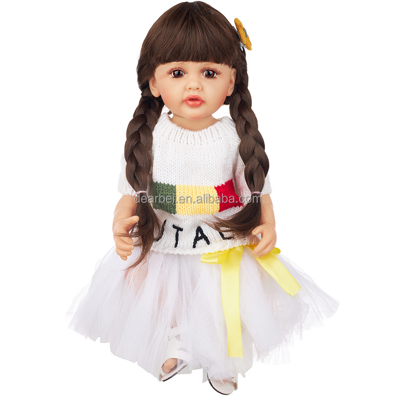 Awesome 55 CM 22inch Silicone Reborn Kawaii Babies Doll For Girls Big Size Bebe Children's Gift Hot Sale Birthday Present Toys