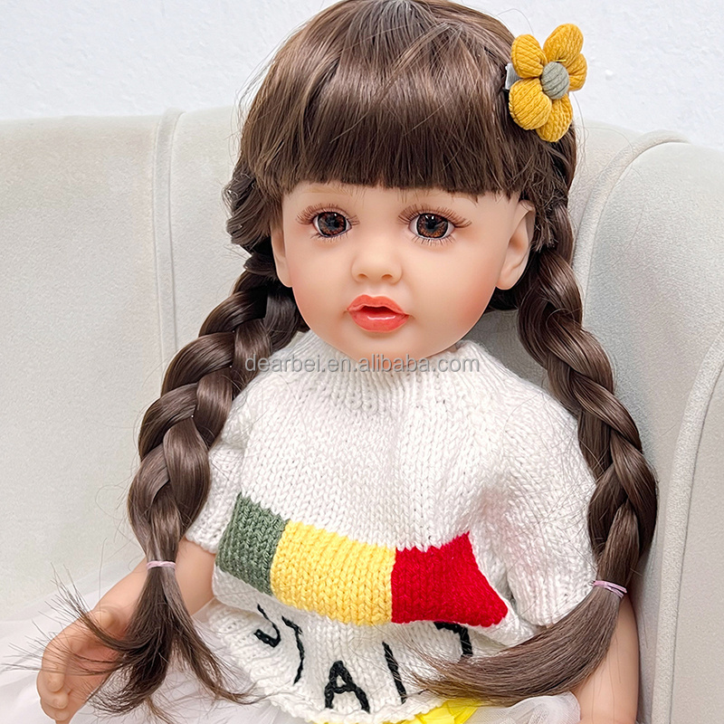 Awesome 55 CM 22inch Silicone Reborn Kawaii Babies Doll For Girls Big Size Bebe Children's Gift Hot Sale Birthday Present Toys