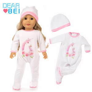 2pcs/set Hat + Jumpsuit Doll Sets Outfit For 43cm Doll Cute Jumpers Rompers 18 Inch Doll Clothes Set