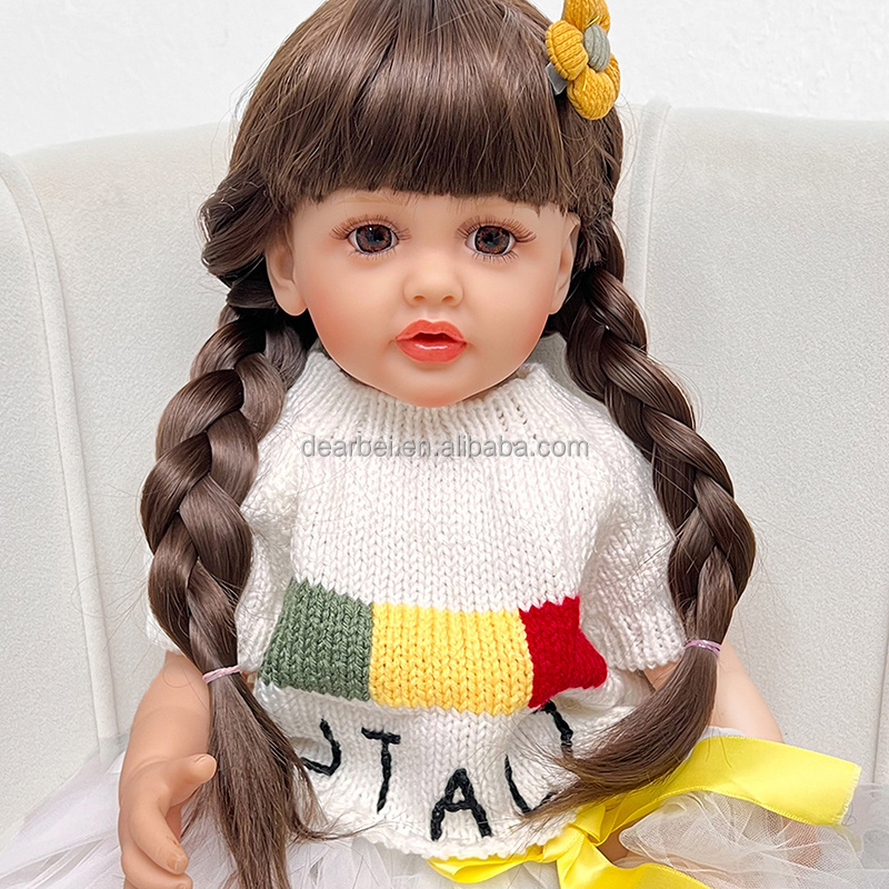 Awesome 55 CM 22inch Silicone Reborn Kawaii Babies Doll For Girls Big Size Bebe Children's Gift Hot Sale Birthday Present Toys