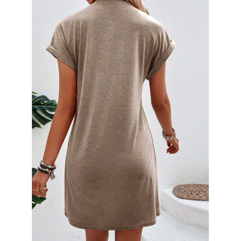 Dear-Lover Custom OEM ODM Wholesale Blank Short Sleeve Women Mini Casual Summer T Shirt Dress For Women