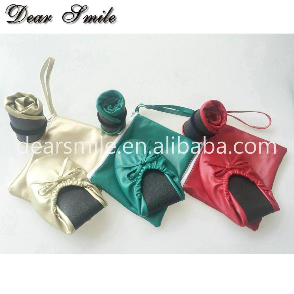 2023 Wholesale Trade assurance ballet foldable ballerina flats fold up disposable ballerina shoes