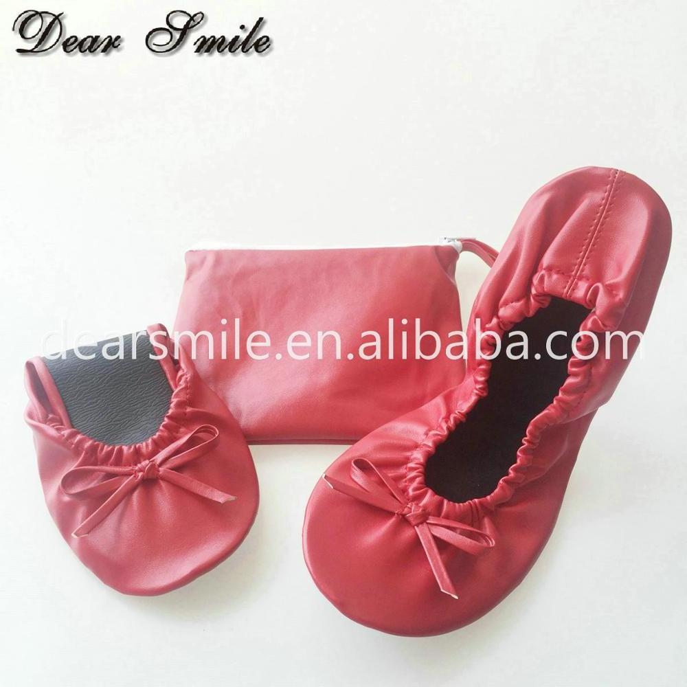 2023 Wholesale Trade assurance ballet foldable ballerina flats fold up disposable ballerina shoes