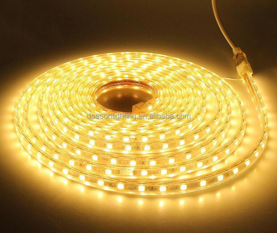 High quality 100m per roll smd 5050 warm white 220v led strip