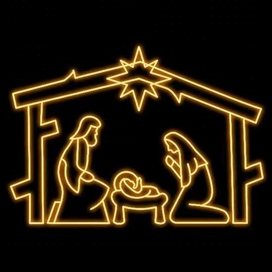 Christmas street decorative led rope light nativity