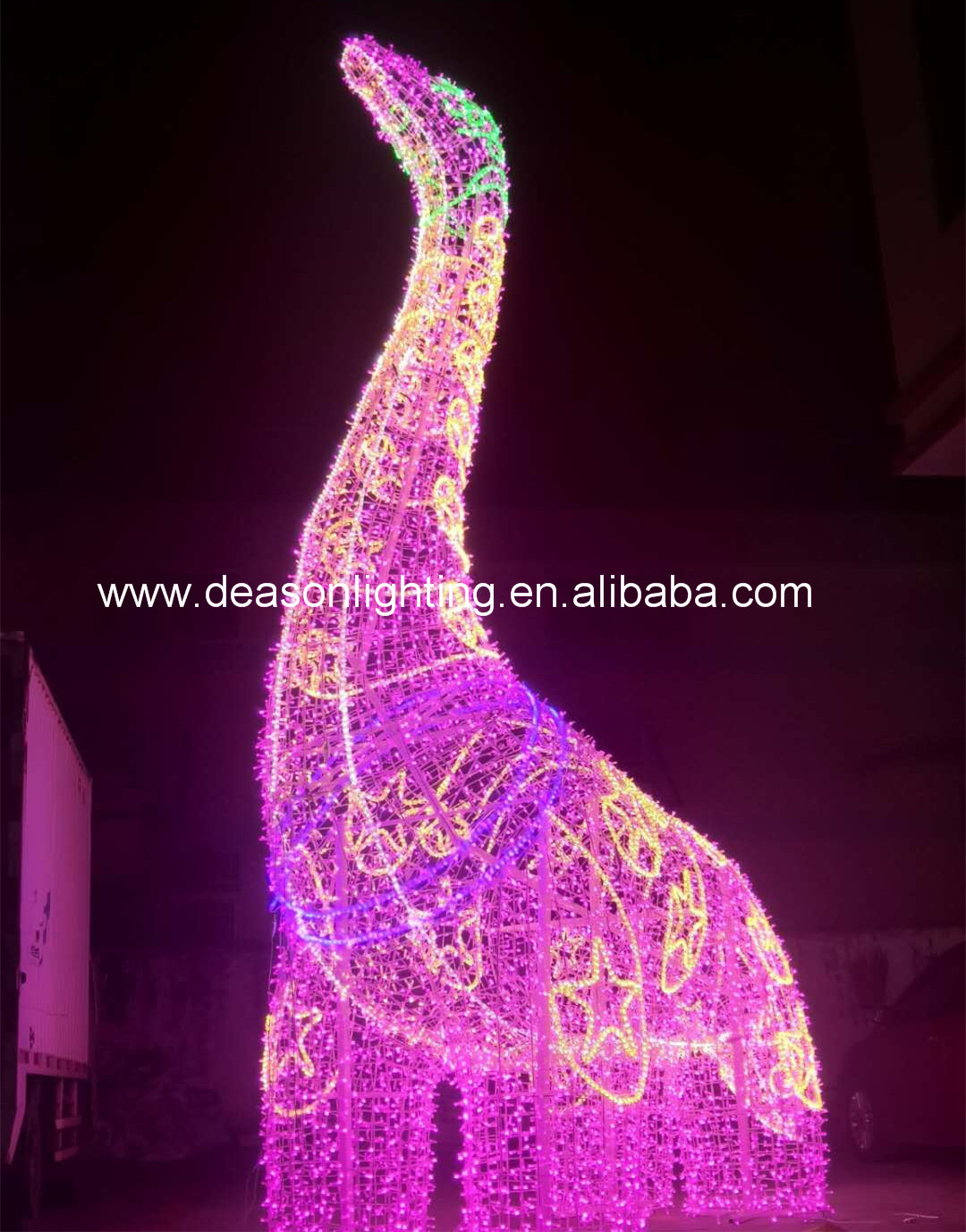 large dinosaur christmas outdoor decoration motif lights