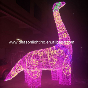 large dinosaur christmas outdoor decoration motif lights