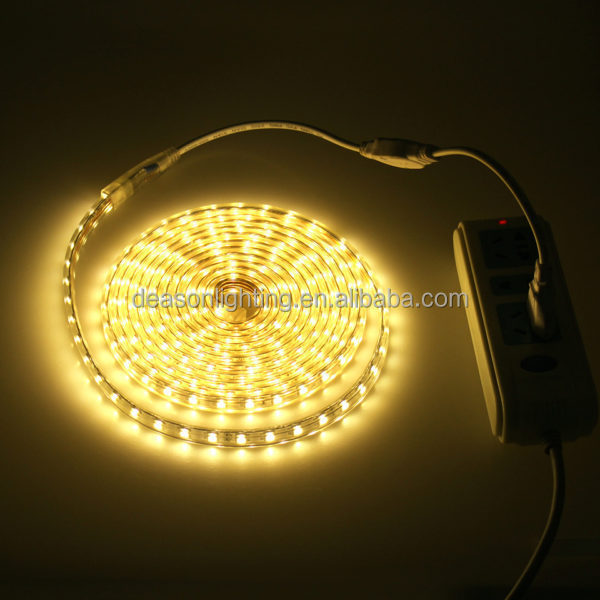 High quality 100m per roll smd 5050 warm white 220v led strip