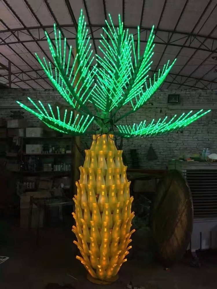 Lighted coconut palm tree for indoor outdoor decoration