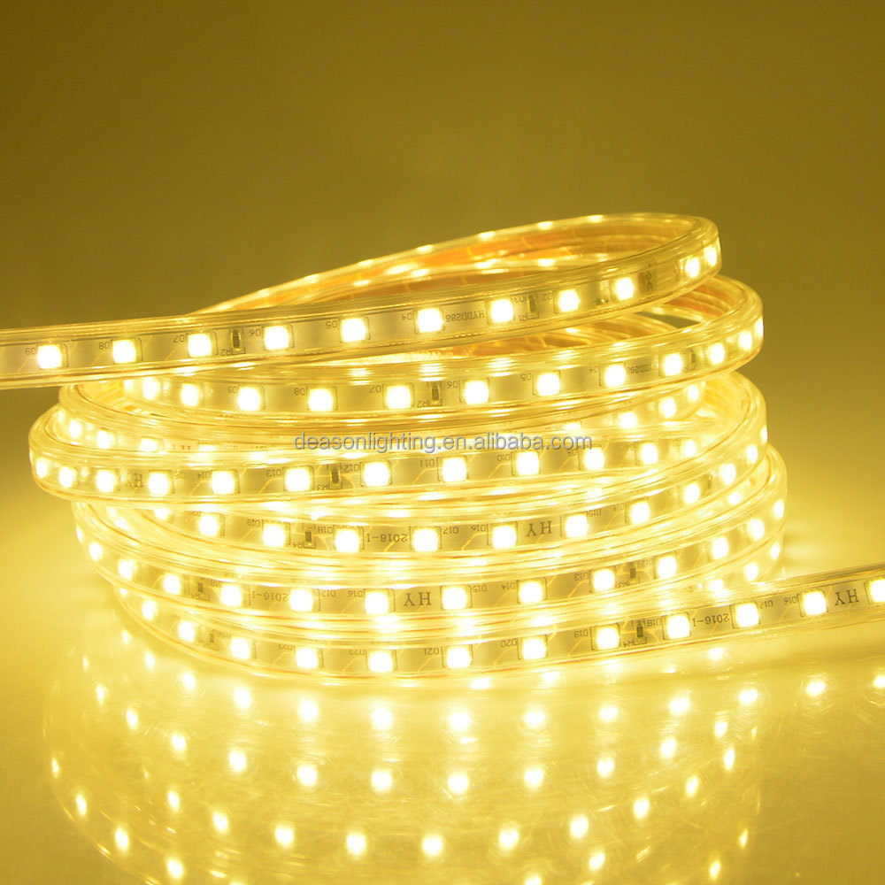 High quality 100m per roll smd 5050 warm white 220v led strip