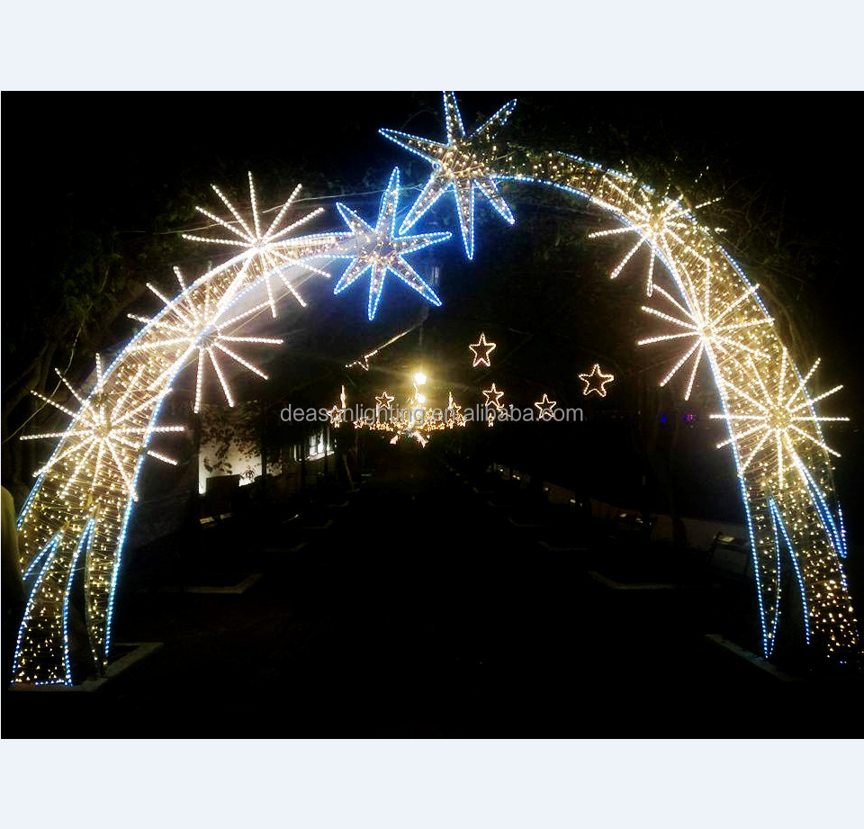 Star decoration outdoor christmas light arches