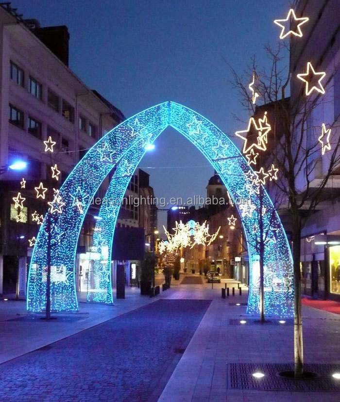 Star decoration outdoor christmas light arches