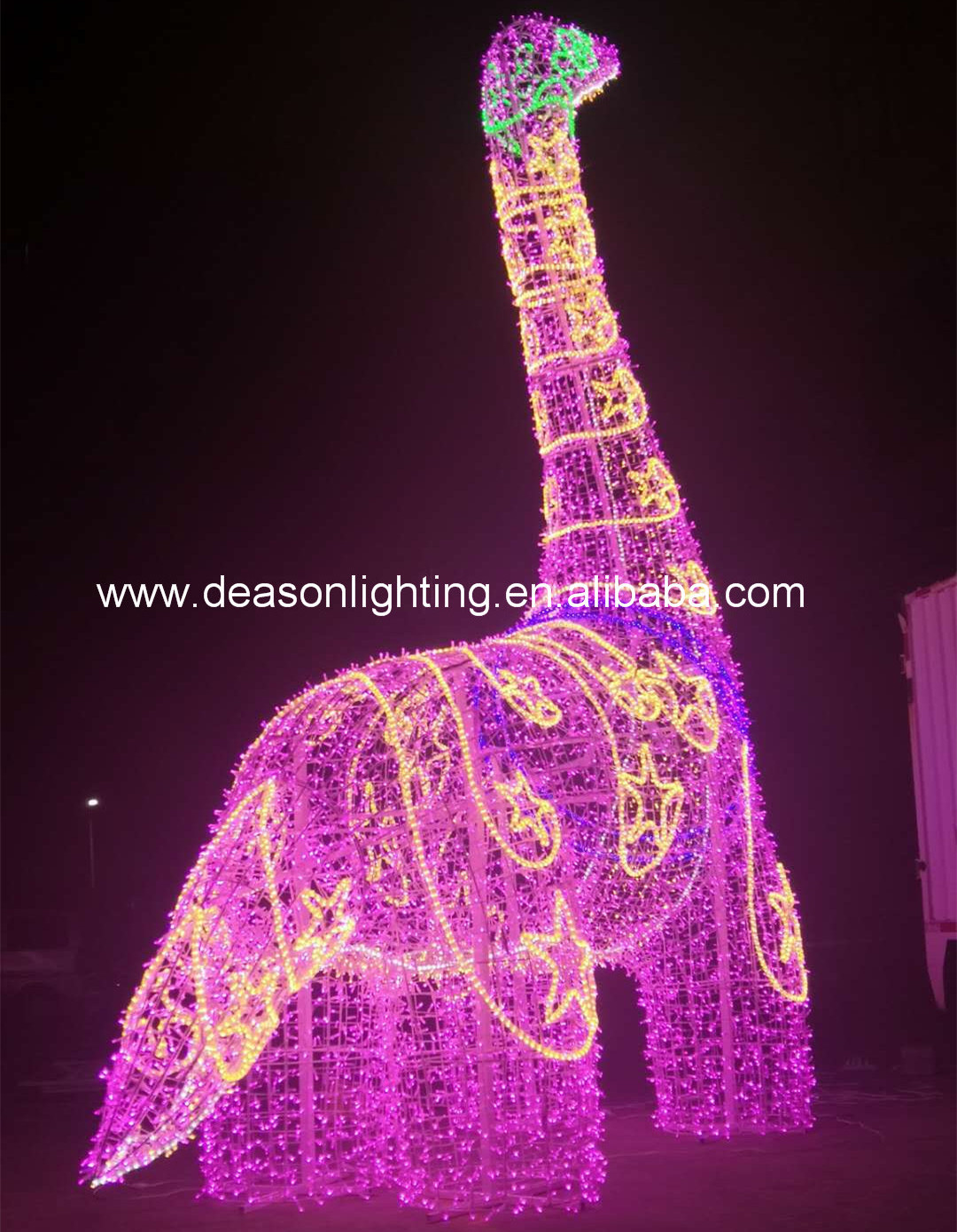 large dinosaur christmas outdoor decoration motif lights