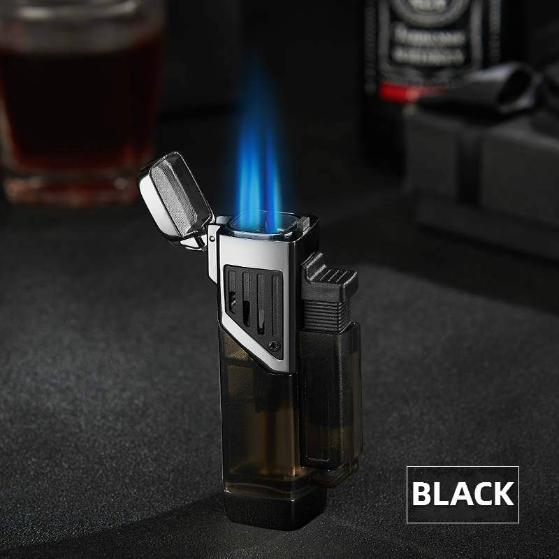 DEBANG Wholesales Luxury High-end Jet torch Gas Cigar Metal and Plastic Lighter and Cigar Cutter Set with Custom Printing Logo