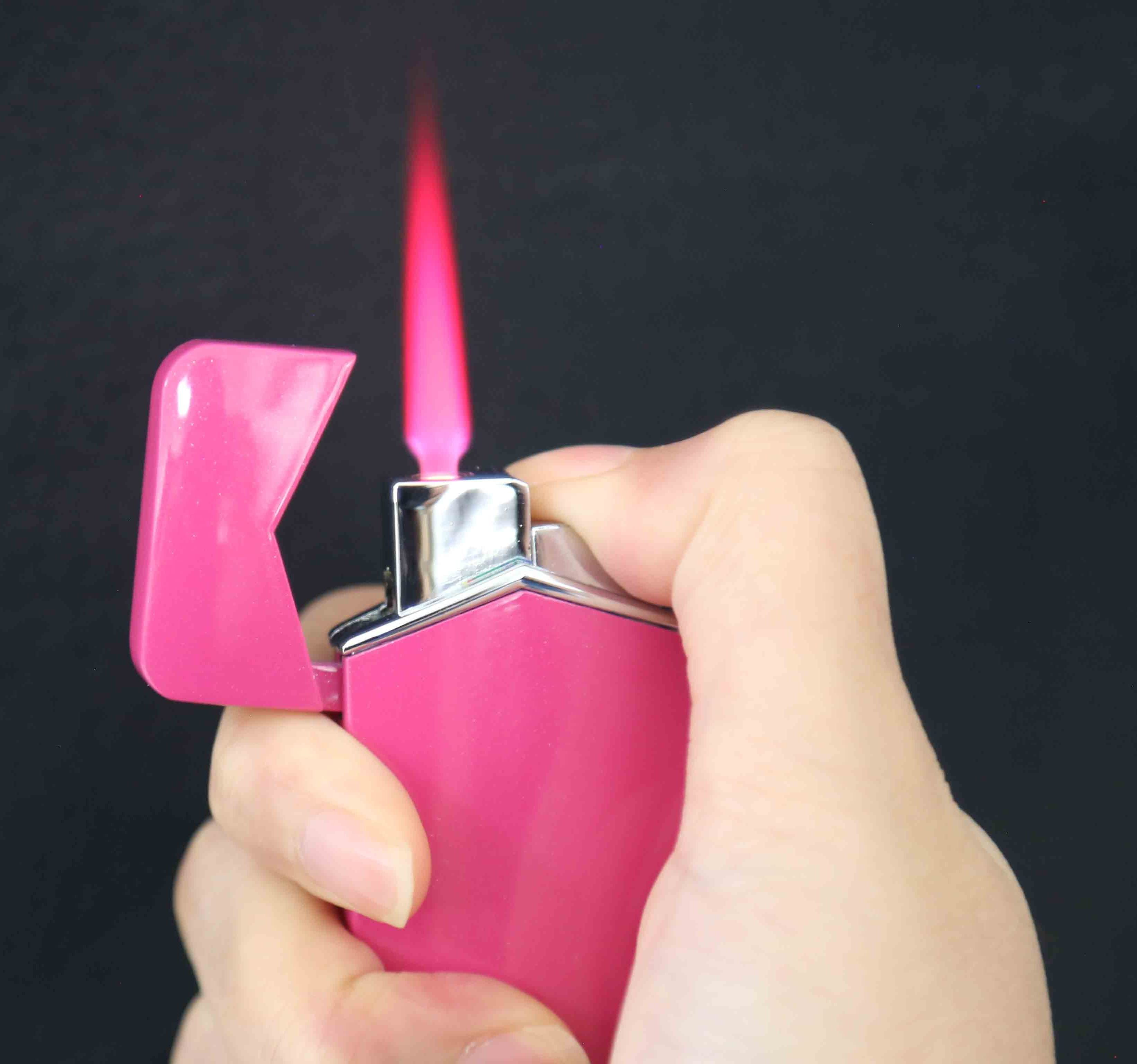 DEBANG Cigarette Lighter  Windproof Touch pink flame Lighter refillable Lighter Custom Logo Outdoor Western OEM Sea Air