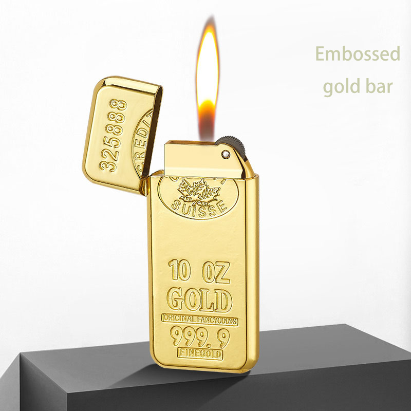 DEBANG Creative Lighter Bar Lighters Customizable Gold Bar Lighter of Gold Cute Gas Business Gifts Cigarettes