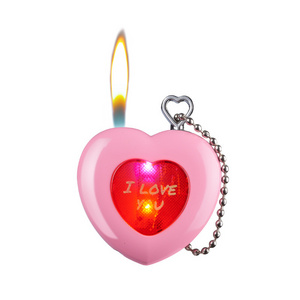 Wholesale Flame Cigarette Lighters Refillable Butane Gas Lighter for Cigarette heart shaped lighter