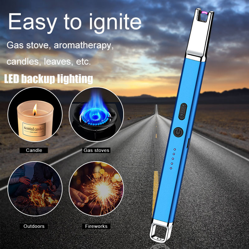 DEBANG Long Candle Lighter No Flame  Arc Cigarette Lighter with LED for Grill Candle BBQ Kitchen