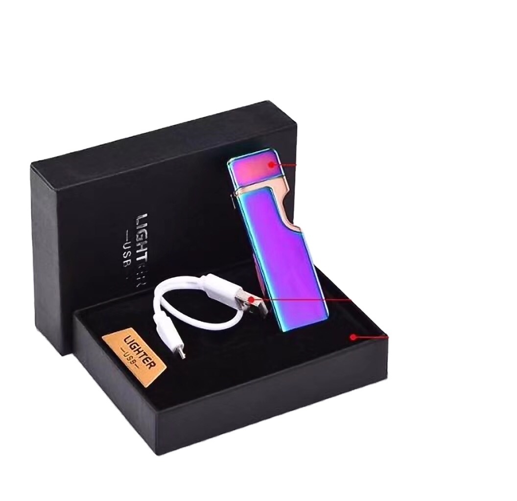 DEBANG portable pocket encendedor plasma designer USB lighter with LED torch screen