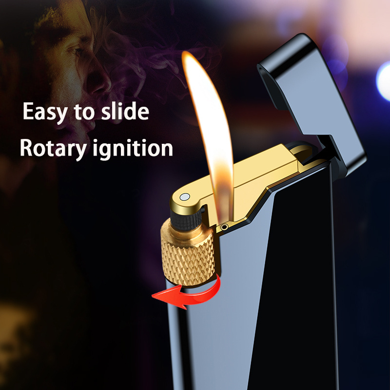 DEBANG  Creative personality trend lighter metal explosion style grinding wheel inflatable lighter butane lighter