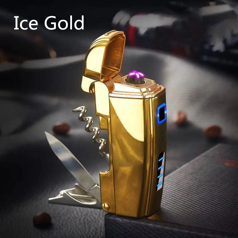 DEBANG Hot Sell USB Flashlight Golden Zinc Alloy Cigarros  USB Cigarette Lighter Gilft Box