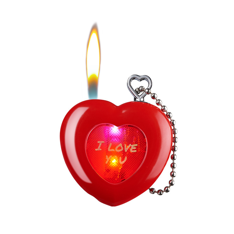 Wholesale Flame Cigarette Lighters Refillable Butane Gas Lighter for Cigarette heart shaped lighter