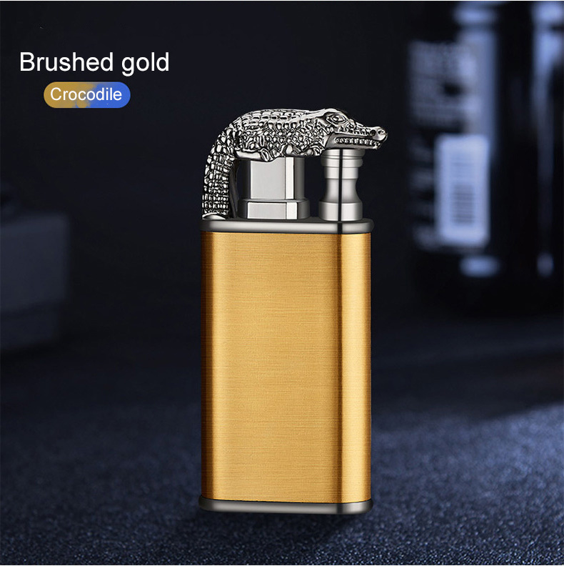 Db-1246 Magic Lighter Gas Refilling Metal OEM Style Material Origin Cigarette Dual Flame Lighter