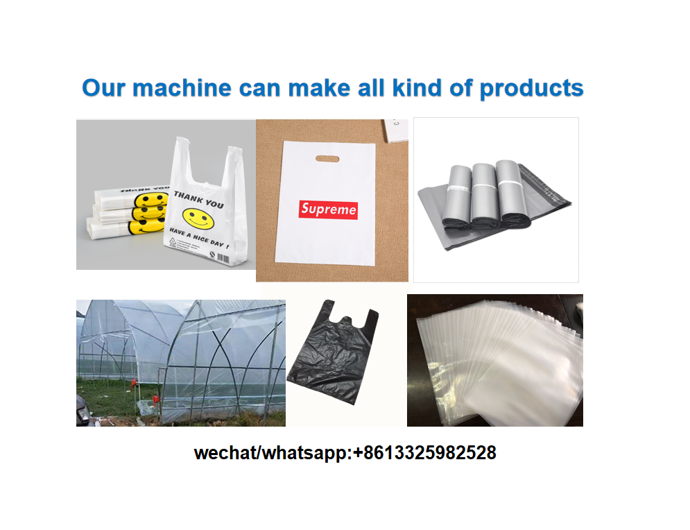 plastic garbage bag cutting aseling machine PE T-Shirt Bag Making Machine