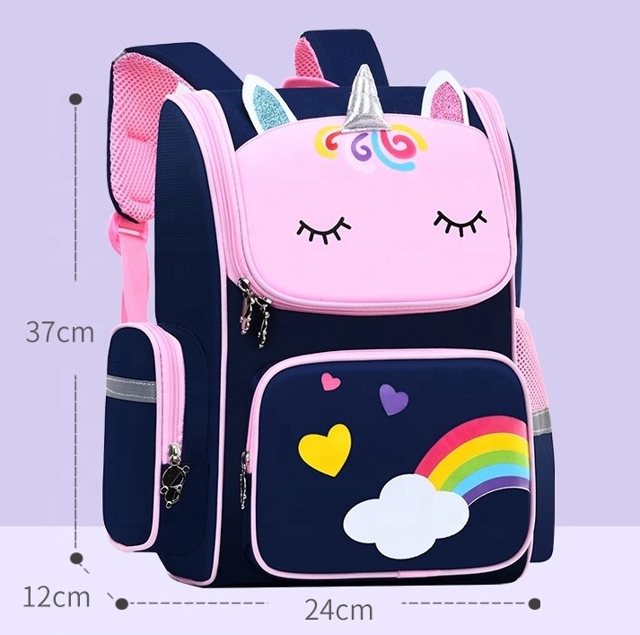 New Fashion Cartoon Mochila Escolar Unicorn Children's School Bags Backpack Convenient Travel for Kids Bag Oem Unisex