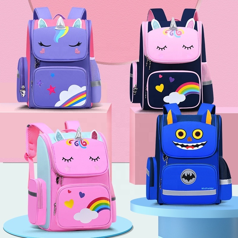 New Fashion Cartoon Mochila Escolar Unicorn Children's School Bags Backpack Convenient Travel for Kids Bag Oem Unisex