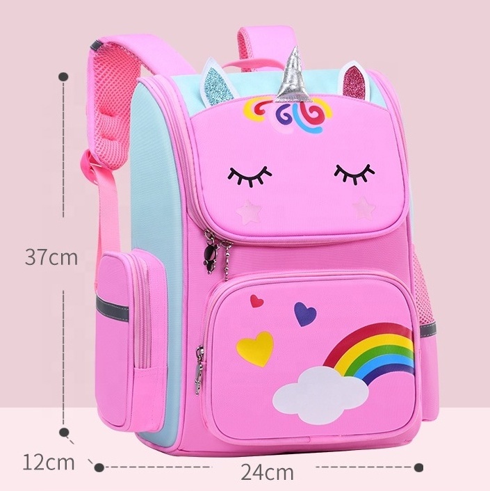 New Fashion Cartoon Mochila Escolar Unicorn Children's School Bags Backpack Convenient Travel for Kids Bag Oem Unisex