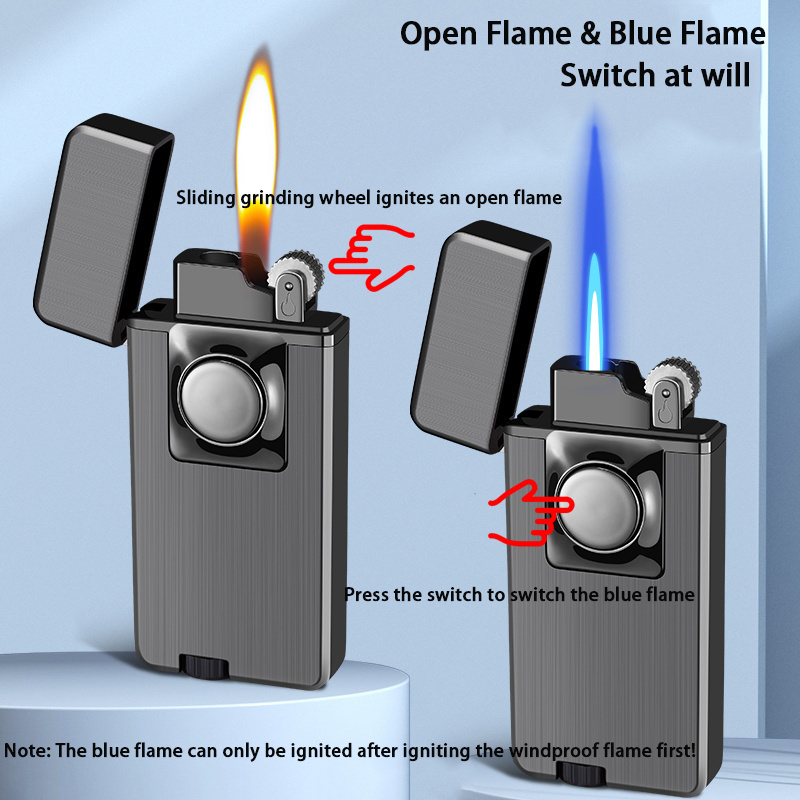 DEBANG Double Flame Lighter Open Flame Plus Windproof Straight Blue Flame Lighter Torch lighter