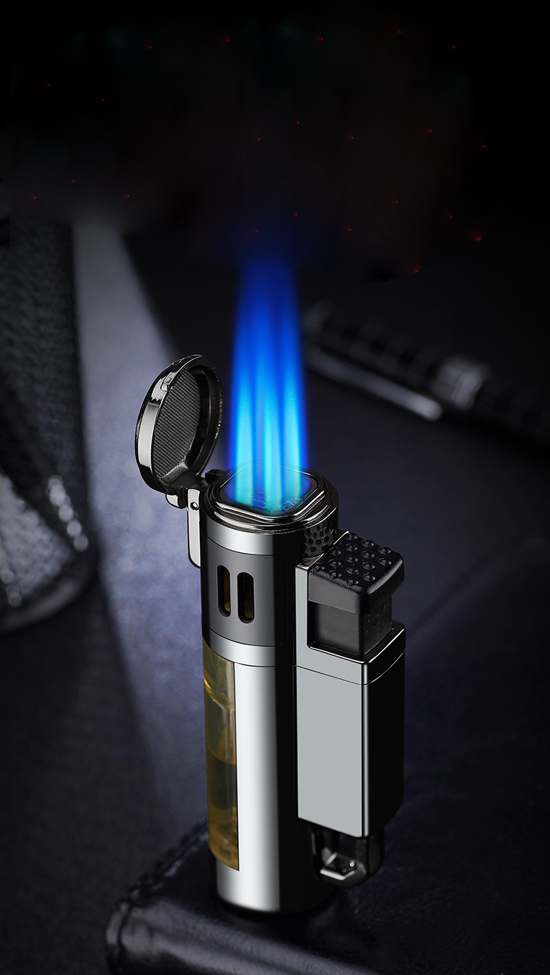 Big customized logo camping fire refillable butane gas refill color flame BBQ micro torch lighter