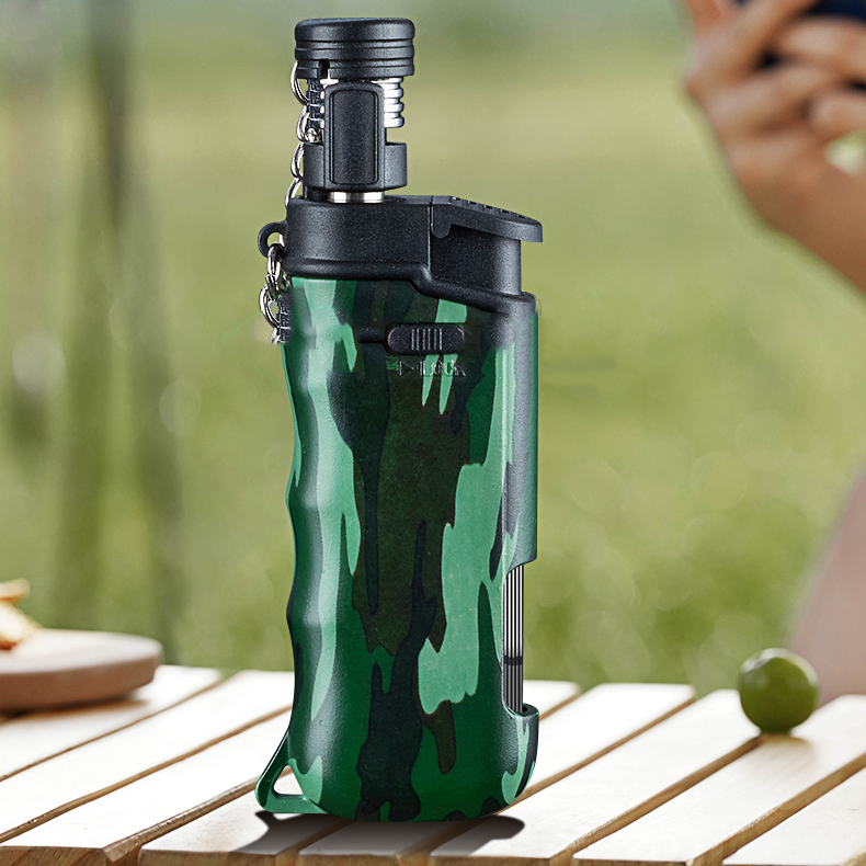 DEBANG 2024 outdoors windproof lighter with flexible pipe visible air tank and safe lock for outdoors camping and kitchen