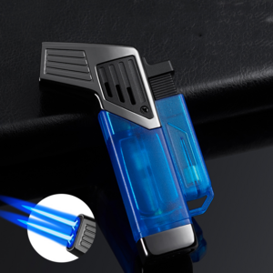 DEBANG cigar lighter powerful double flame portable refillable colorful torch  lighters for cigar and cigarette