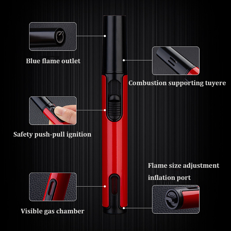 DEBANG Butane Lighters Pen Torch Single Jet Adjustable Butane Refillable for Candle Grill BBQ Camping Welding