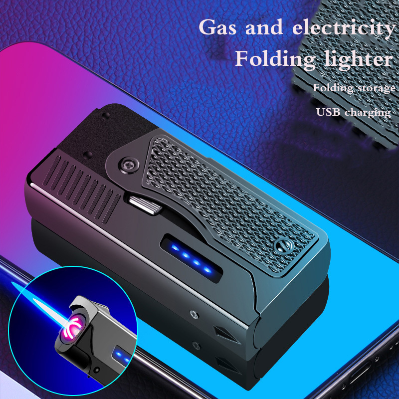 DEBANG Pistol  Torch Lighter 2 in 1 Double Jet Flame Torch with USB Lighter Cool Folding Pocket Lighter