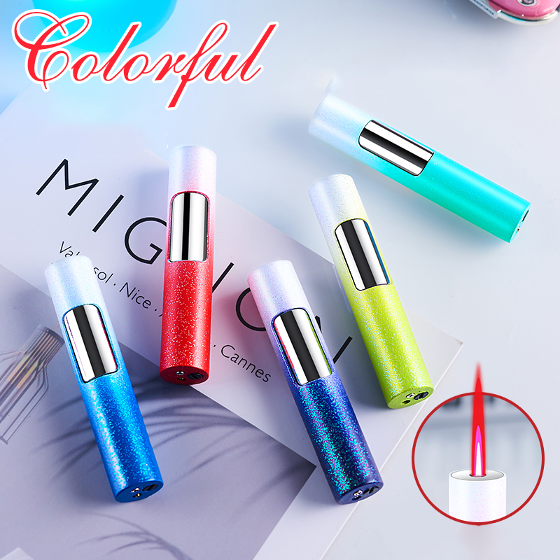 DEBANG windproof lighter Colorful customized portable windproof lighter refillable luminous cigar lighter